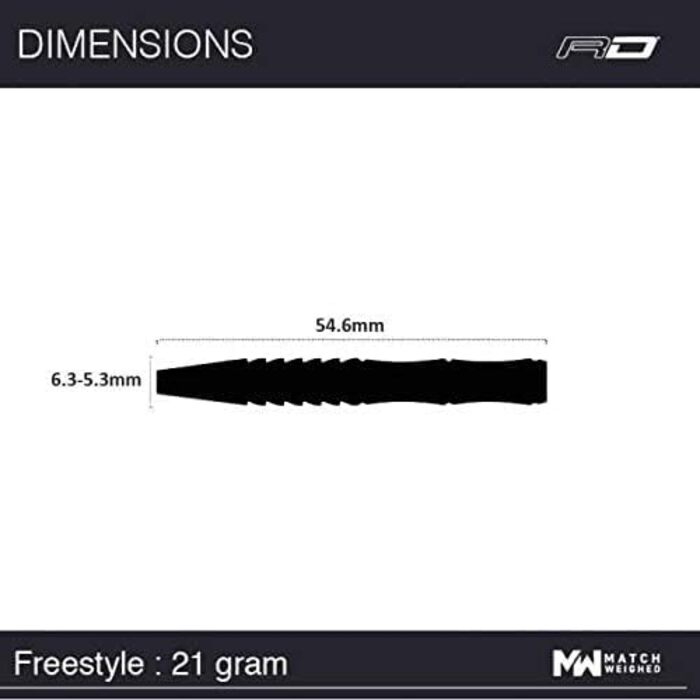Дротики RED DRAGON Freestyle з вольфраму 21 г з оперенням та стрижнями