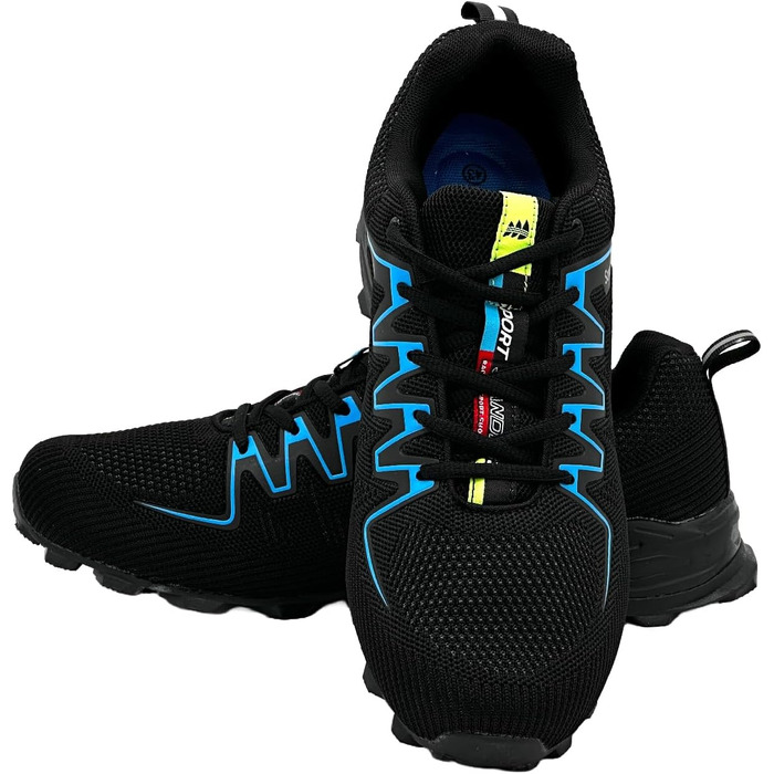 Чоловічі та жіночі трекінгові кросівки для хайкінгу та бігу, зручні кросівки для відпочинку, чорно-зелені (46 EU, чорний, кобальтово-синій)