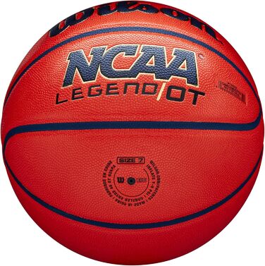 Баскетбольний м'яч Wilson NCAA Legend OT для гри в залі та на вулиці (Помаранчевий/Морський блакитний, Size 7, 29.5 дюймів)
