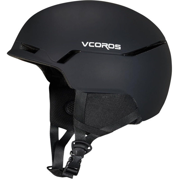 Шлем для катання на лижах Skihem DXH816 з підкладкою та маскою, для жінок та чоловіків, знімні навушники, дихаючий, захист від ударів, UV-захист, регульований, для сноубордингу та лижного спорту (Матовий чорний, M)