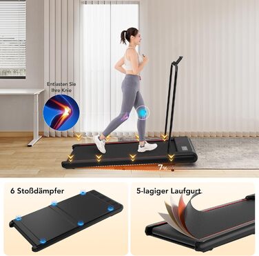 Біговий тренажер LIKESPORTING: компактний, з регулюванням нахилу, тримачем для планшета та пультом керування. Для дому та офісу, чорний