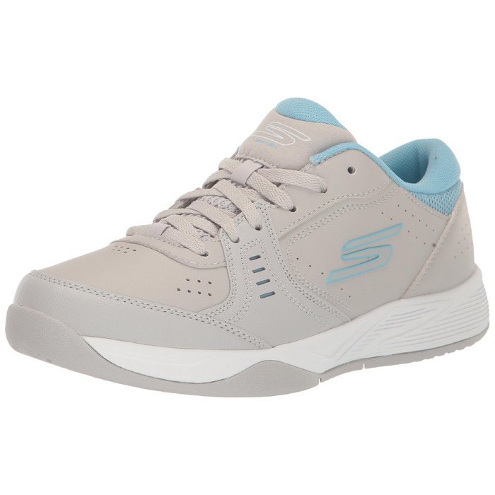 Кросівки для піклболу Skechers Viper Court Smash для залів та вулиці, жіночі, сірі (розмір 36 EU), комфортна посадка