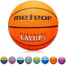 Дитячий баскетбольний м'яч meteor Layup Mini для дітей 4-8 років, розмір #4, помаранчевий