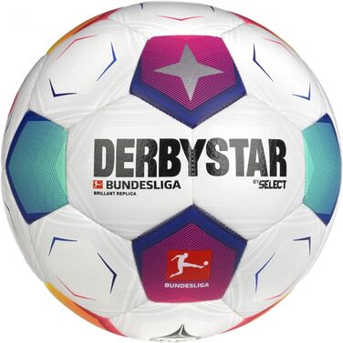 Футбольний м'яч Derbystar Bundesliga Brillant Replica V23, розмір 4, білий, для дорослих, унісекс