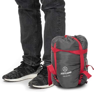 Сплячий мішок Justcamp Melvin XXL 4 сезони для дорослих, сірий