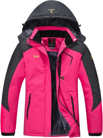 Жакет Rdruko для сноуборду та лиж, зимовий, утеплений, з софтшелу, водонепроникний, з капюшоном (рожевий, S)