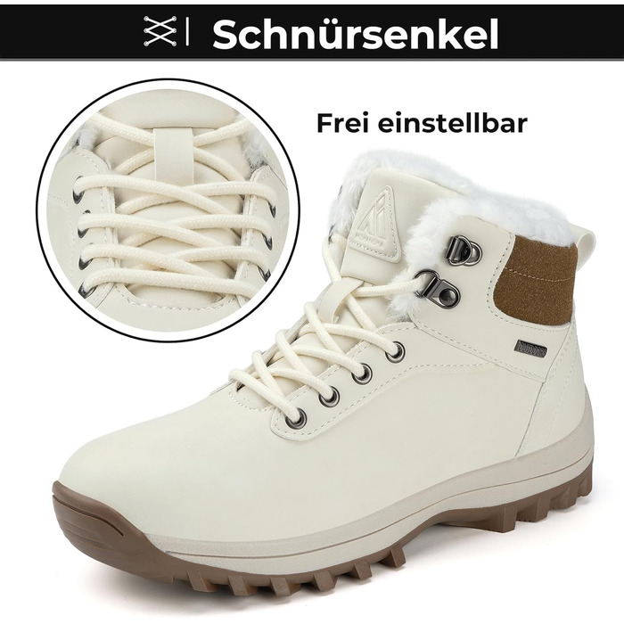 Зимові черевики Mishansha для чоловіків та жінок. Теплі, з підкладкою, зимові чоботи для активного відпочинку. Розміри 36-48 EU (42 EU, Бежевий)