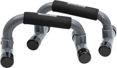 SPORTINATOR® міцні упори для віджимань з м'якими накладками, 2 шт, анатомічні упори для захисту зап'ясть, протиковзкі, для тренування рук, плечей і грудей, сірі