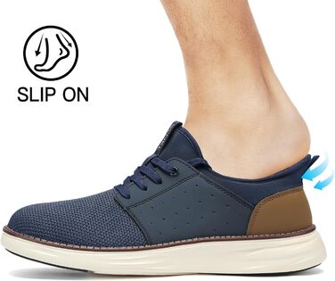 Чоловічі Slip-On кросівки: дихаючі, з шнурівкою, для ходьби, фітнесу, спорту, відпочинку та бізнесу. Розмір 43.5 EU, блакитні