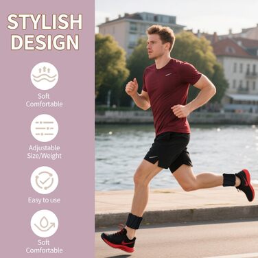 Гантелі на зап'ястя та щиколотки KOOOGEAR, 2 шт., 0.5 кг, чорні - для фітнесу, бігу, тренувань