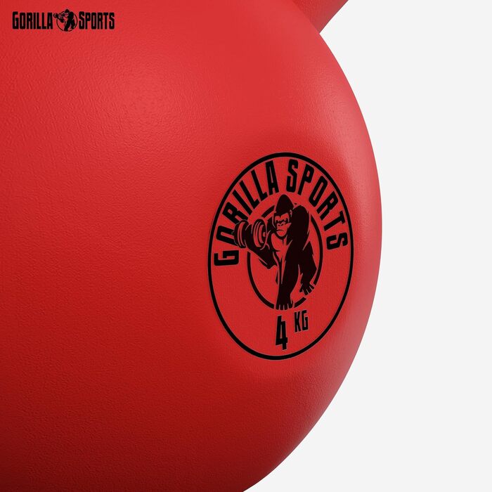 Kettlebell GORILLA SPORTS 2-32 кг, чавунний, вініловий, для фітнесу та силових тренувань