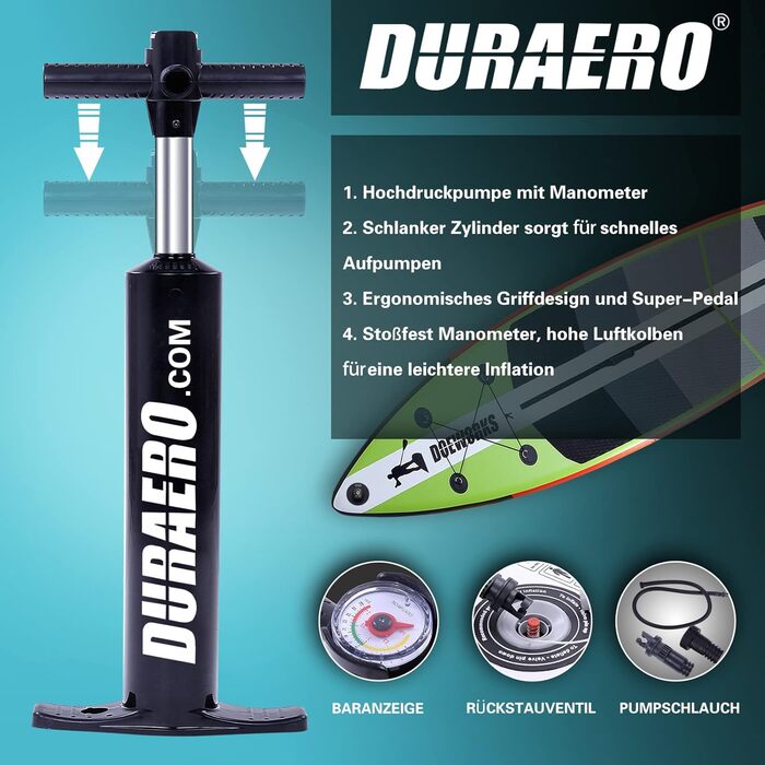 Надувна SUP-дошка 330x76x15 см до 150 кг із сидінням для каяка, тримачем для камери, повний комплект аксесуарів, насос, рюкзак, зелена