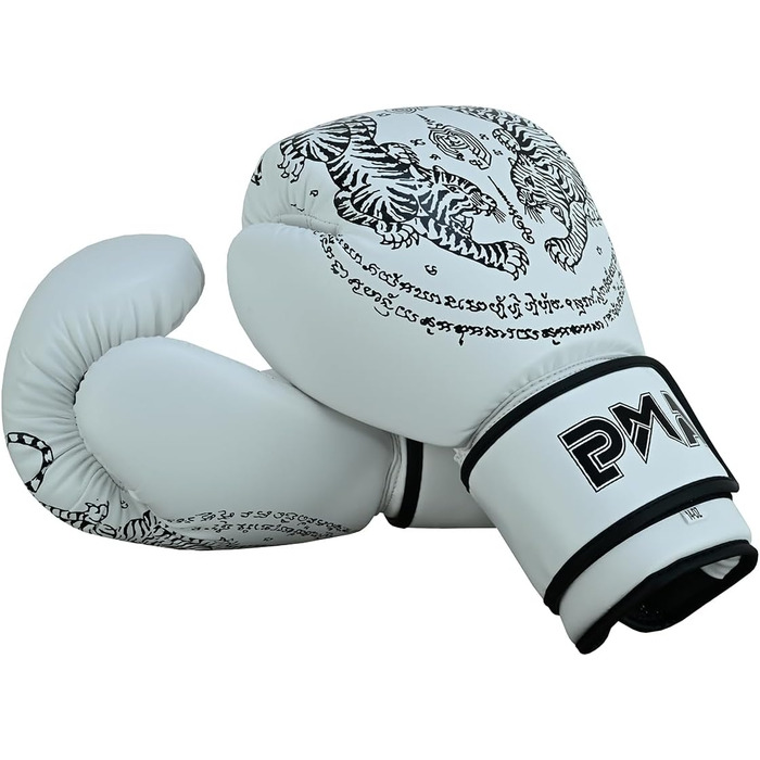 Боксерські рукавички Playwell Twin Tiger Muay Thai, матові білі, для тайського боксу