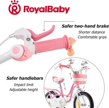 Дитячий велосипед Royal Baby Little Swan з додатковими колесами для дівчаток, 12, 14, 16, 18 дюймів, від 3 до 10 років