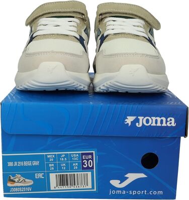 Дитячі спортивні кросівки Joma J3080S2516V, на липучці, еластичні шнурки, багатоколірні, для хлопчиків (30 EU, Бежевий)