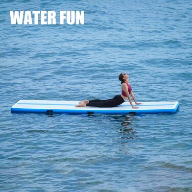 Надувний гімнастичний мат Tuxedo Sailor Airtrack: 2M/3M/4M, 10см, надувна, з електронасосом, для дому/залу/черепісток/йоги, блакитна 300 x 100 x 10 см