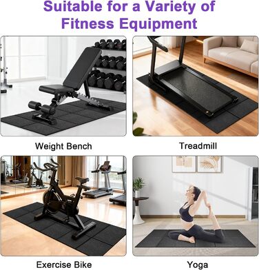 Килимок під бігову доріжку та велотренажер, захисний підкладник для фітнес-обладнання, 148×61 см, посилений