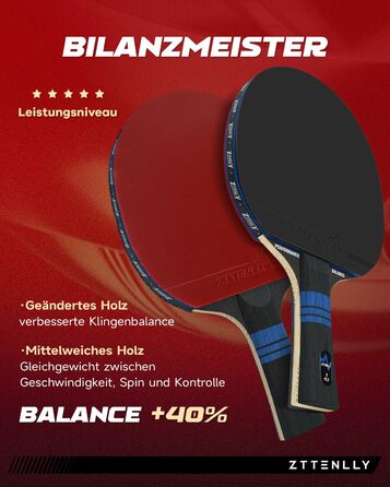 Набір ракетки для настільного тенісу, карбонова технологія, 7 шарів, для професіоналів, захисний чохол