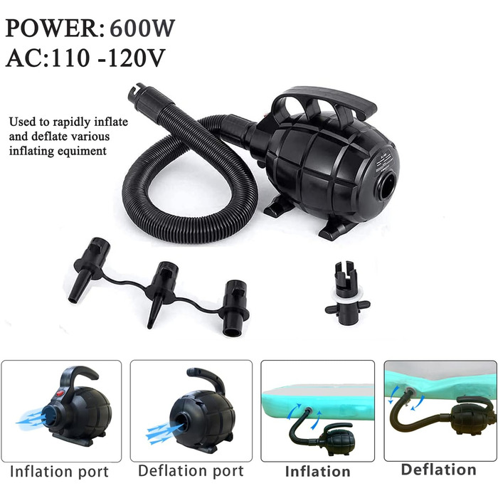 Надувний гімнастичний килимок для тренувань 3м/10м, 10см, з насосом - для дітей, фітнесу, акробатики, йоги