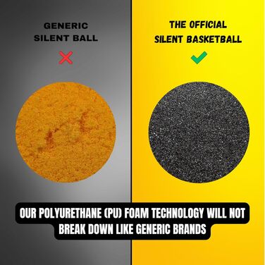 Безшумний баскетбольний м'яч WAWAWEWA Silent Basketball X, розмір 7, 74,9 см, з рифленої безповітряної піни для тихого дриблінгу та тренувань у приміщенні