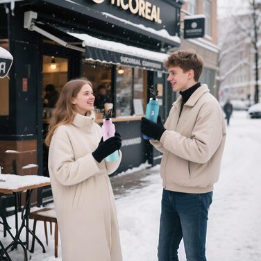 Термос-пляшка 500 мл, не містить BPA, з нержавіючої сталі, подвійна ізоляція, пляшка для води, термос-термокружка з трубочкою, для газованої води, кольори: Темно-синій & Темно-зелений