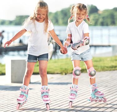 Дитячі ролики Inliner Kinder з регулюванням розміру 26-29, 29-34, 30-35. Ролики для дівчаток з колесами 82A PU, дизайн 