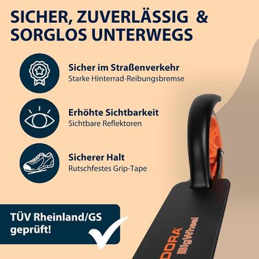 Самокат HUDORA BigWheel 205 алюмінієвий, складаний, регульований, для дітей та дорослих, до 100 кг