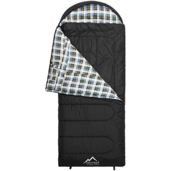 Сплячий мішок Normani Antarctica 4-в-1 для екстремальних умов, 220x90 см, Nylon Rip-Stop, Hollow Fiber 500+250 г/м², темно-чорний, лівий
