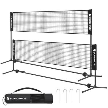 SONGMICS М'язова сітка для бадмінтону та волейболу, регульована висота, 4 м, чорна