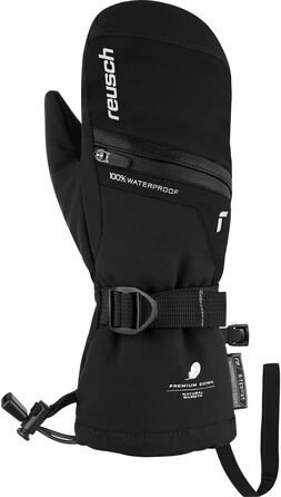 Дитячі гірськолижні рукавички Reusch Softshell з пуховим утеплювачем, чорно-сріблясті, розмір 4.5