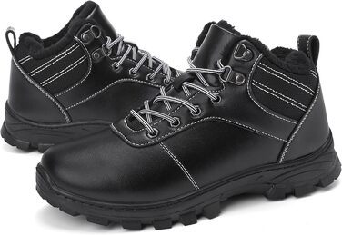 Зимові черевики для чоловіків та жінок – теплі, з підкладкою, снігові черевики, легкі, нековзні, для активного відпочинку та повсякденного носіння (36 EU, чорний Gb1172)