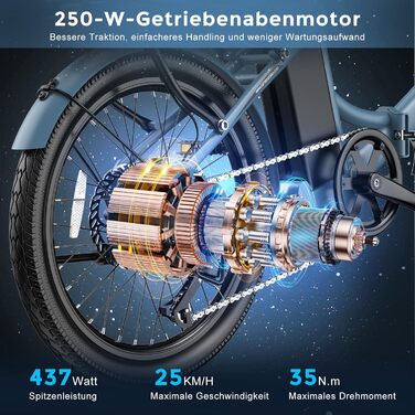 Електровелосипед Fafrees F20 Light, складаний, 20 дюймів, міський, 36В 16.75А·год, 250Вт, для чоловіків і жінок, швидкість до 25 км/год, запас ходу 65-130 км