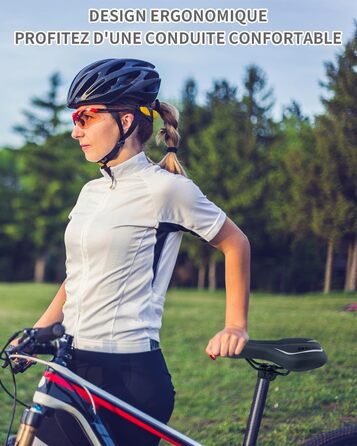 Велосипедне сідло MSDADA Gel MTB: комфортне та ергономічне для гірського велосипеда, BMX, шосе, міського велосипеда та спінінгу (чорний/сірий)