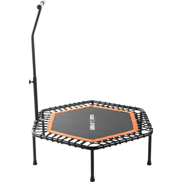 Трамплін для фітнесу GORILLA SPORTS® з регулюванням висоти, тиха пружинна амортизація, діаметр 77 см, до 100 кг, оранжевий
