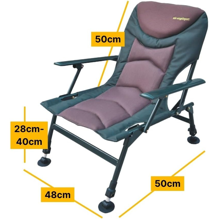 Крісло для риболовлі MK Angelsport 5 Seasons Pro Carpchair – комфортне, розкладне, регульоване по висоті, до 130 кг