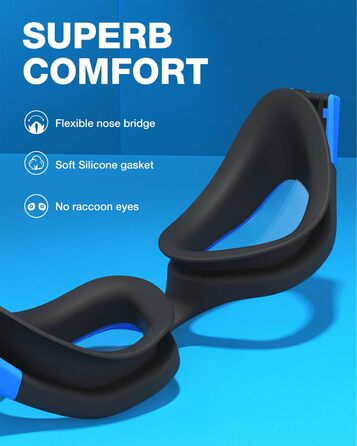 Окуляри для плавання ZIONOR G1 з поляризацією, унісекс, дорослі, жіночі, антизапітніння, 100% захист від УФ-променів, чорно-блакитні