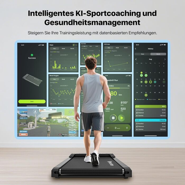 Mobvoi Walking Pad Smart KI: компактний біговий тренажер 2-в-1 для дому та офісу, LED-дисплей, керування пультом, 6 км/год, до 120 кг