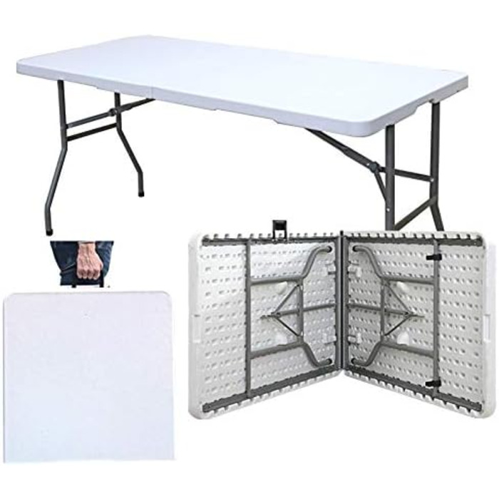 Зручний складаний стіл для кемпінгу, саду та буфету Sogesfurniture HP-152CZ-BH 152x71x74 см