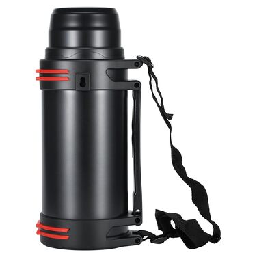 Термос-фляга Thermos 2.5 л з нержавіючої сталі для напоїв, з 2 чашками, подвійні стінки, для кемпінгу, 24 години гаряче/холодне