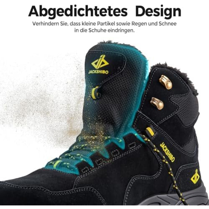 Черевики зимові JackShibo для чоловіків та жінок. Теплі, водонепроникні, антиковзаючі, для хайкінгу та трекінгу. Зимові черевики на 44 EU, чорні
