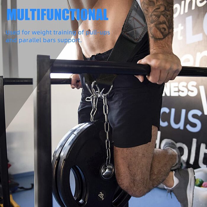 Регульований тренувальний ремінь для віджимань з ланцюгом, підтримка спини та талії, захист від травм, фітнес-ремень для силових тренувань
