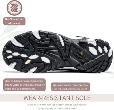 Зимові черевики ASHION для жінок: теплий зимовий взуття, трекінгові черевики, черевики для снігу, чорно-білі, розмір 37 EU