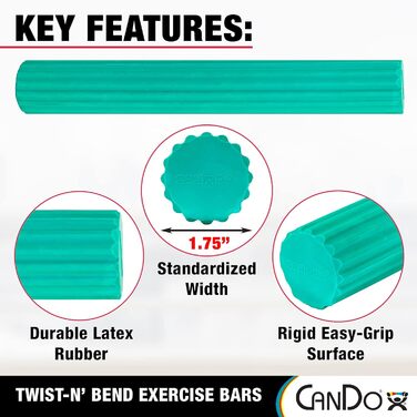 Гнучкий тренажер для рук і пальців CanDo Twist-n-Bend, зелений, середня жорсткість