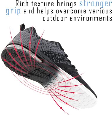 Спортивні кросівки Hitmars для чоловіків та жінок з повітряною подушкою, розмір 36-48 (43 EU, сірий)