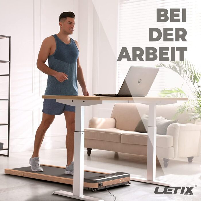 Електричний біговий столик DeskWalk для дому та офісу: LCD-дисплей, моторизоване фітнес-обладнання з імітацією дерева