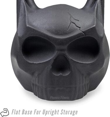 Гиря Phoenix Fitness Skull з важкого чавуну для фітнесу, бодібілдингу, силових та кардіо тренувань, професійне обладнання для дому та спортзалу, 12/16/20/24 кг