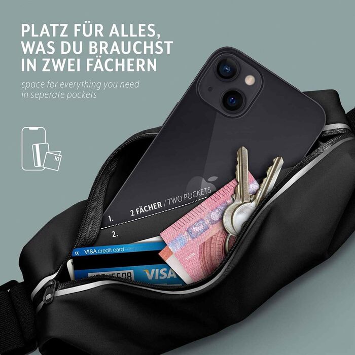Поясна сумка для Samsung Galaxy A54 5G Handy Laufgürtel – водонепроникна спортивна сумка на пояс для бігу та джогінгу, червона
