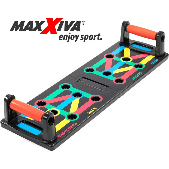 MAXXIVA дошка для віджимань 12 в 1, складна, кольорова, багатофункціональний тренажер для віджимань і фітнесу для дому