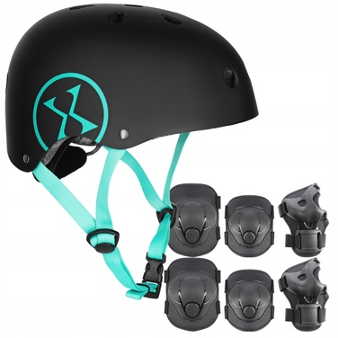 Регульований велосипедний шолом та комплект захисту для роликів, велосипеда та скейта, розмір XS