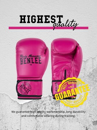 Боксерські рукавички BenLee з екошкіри Carlos (14 oz, Рожеві)